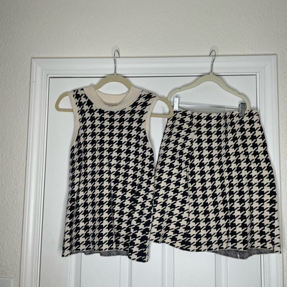 LOFT outlet Houndstooth Sleeveless Top and Skirt Set xxsmall/xsmall